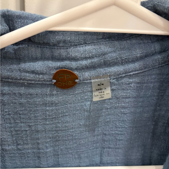 Anthropologie Textured Blue Blouse - Picture 3 of 5